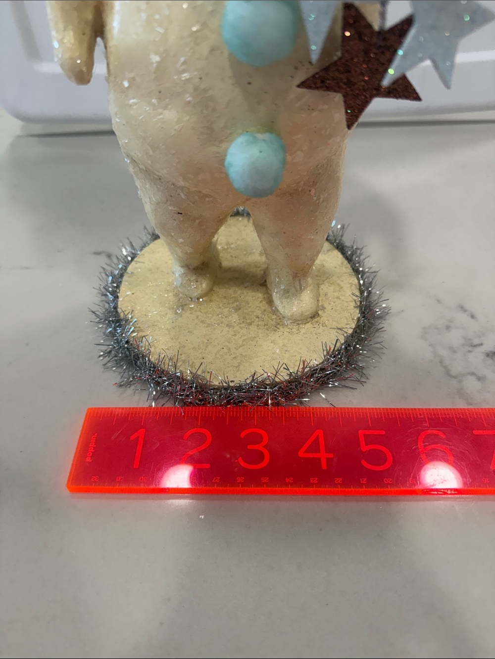 Handcrafted Cream Snowman Figurine with Mint Accents and Hat by Bethany Lowe - Picture 7 of 7
